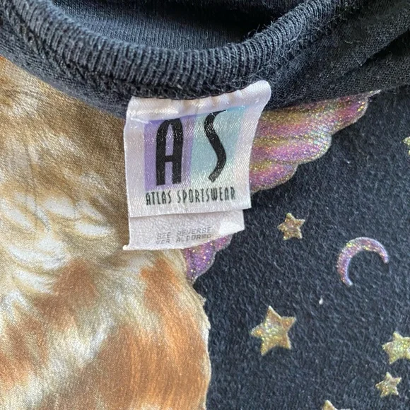 VTG Cat Graphic Oversized Atlas Sports Shirt- Nighty Shirt- Cottagecore Vintage - Picture 4 of 7